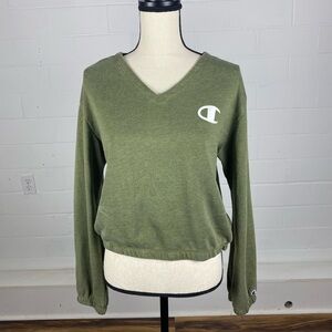 Champion Forest Green V-Neck Pullover